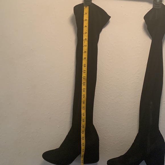 Womens Long Over The Knee Block Heel Boot, Black, Size 8 - Picture 7 of 8